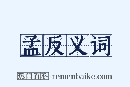 孟反义词是什么意思的图片
